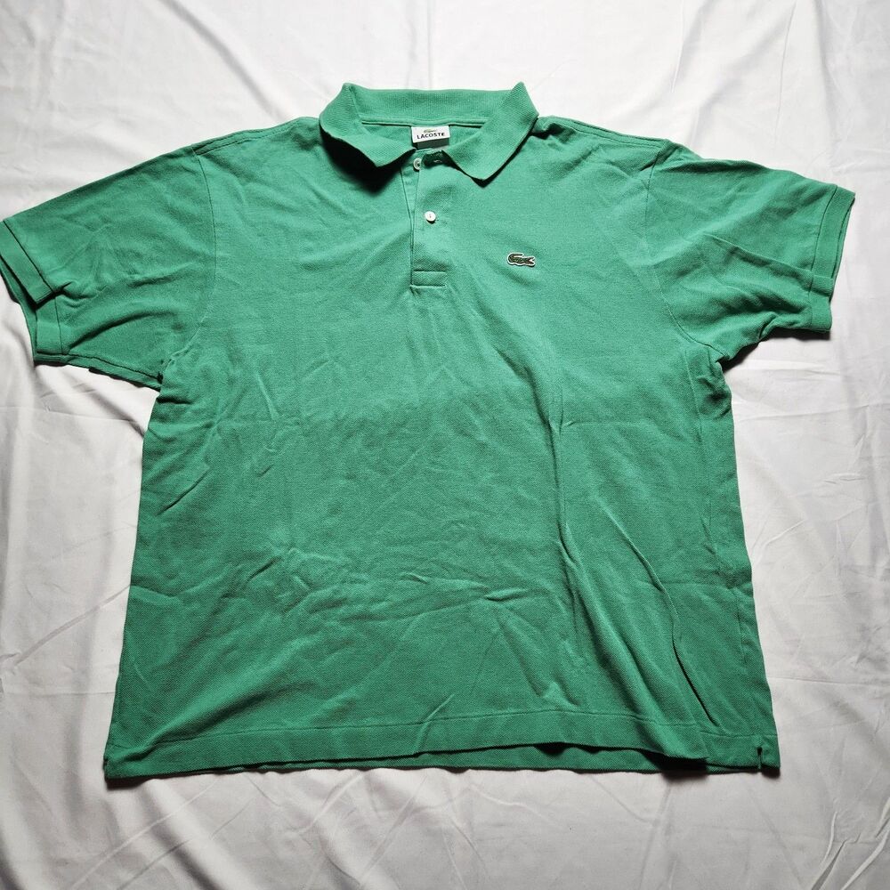 Lacoste Mens 7 Short Sleeve Cotton Polo Green